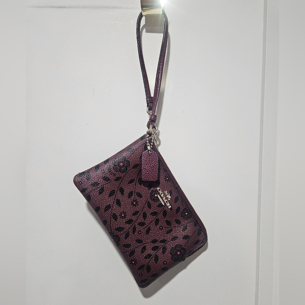 Coach Maroon Wristlet Bag